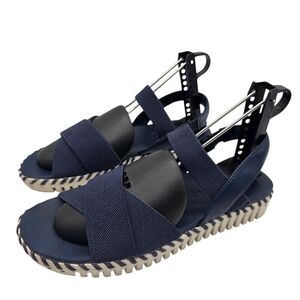 Skechers Luxe Foam Navy Cross-Strap Women's Sandals Size 7